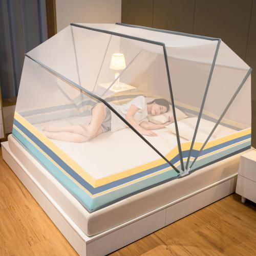 Polyester double door & foldable Mosquito Net Fiberglass printed PC