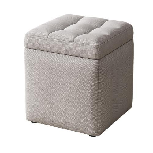 Linen & Solid Wood Stool for storage & durable Solid PC