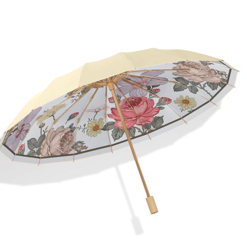 Fibre & Bois massif & Pongee Parapluie long de poignée plus de couleurs pour le choix pièce