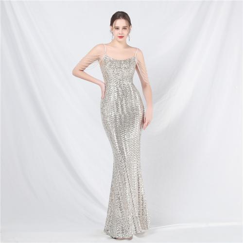 Polyester Slim Long Evening Dress, backless & different size for choice, more colors for choice,  PC