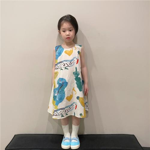 Cotton Soft Girl One-piece Dress Cute printed PC