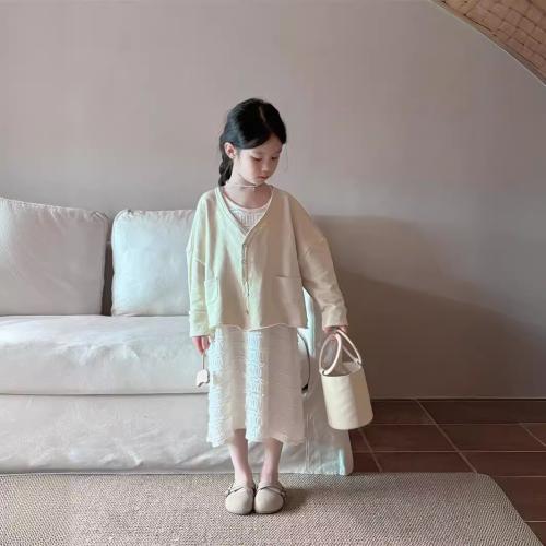 Cotone Dívka Jednodílné šaty Pevné Bianco kus