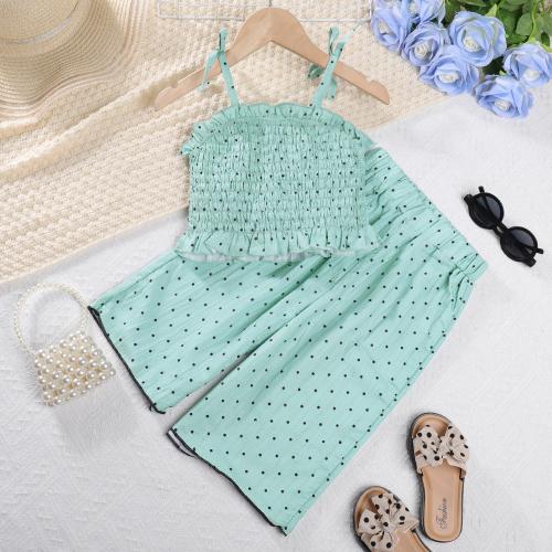 Cotton Girl Clothes Set & two piece & off shoulder & loose printed Set