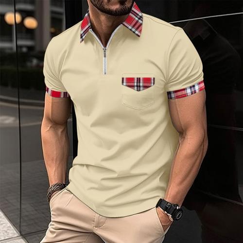 Polyester & Katoen Polo Shirt Afgedrukt Plaid meer kleuren naar keuze stuk