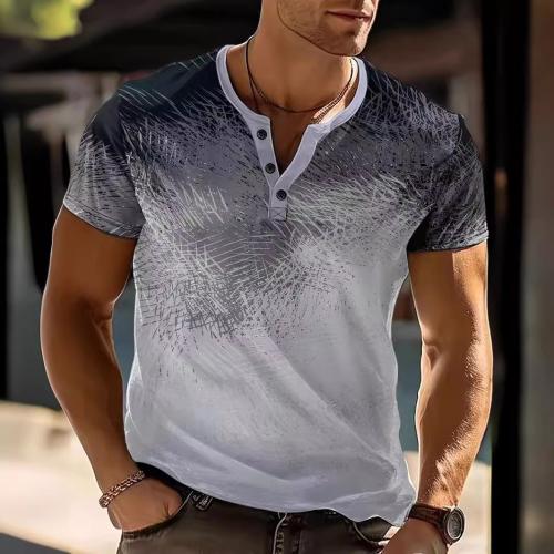 Mixed Fabric & Chemical Fiber Men Short Sleeve T-Shirt printed PC