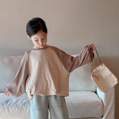 Cotton Girl Top & loose & breathable Solid brown PC