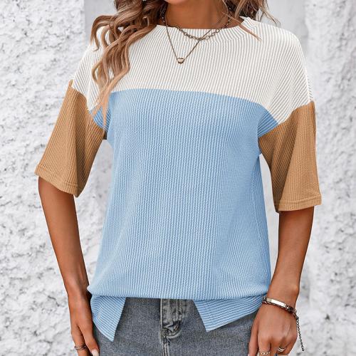 Radius & Polyester Vrouwen korte mouw T-shirts Lappendeken meer kleuren naar keuze stuk
