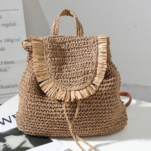 Paper Rope Handmade & Weave & Tassels Backpack, more colors for choice,  PC