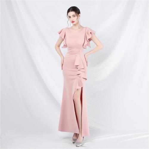Spandex & Polyester Slim Long Evening Dress side slit & backless PC