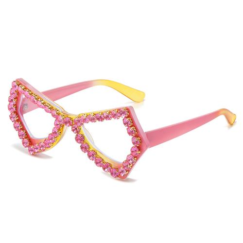PC-Polycarbonate Easy Matching Clear Lens Glass for women & with rhinestone PC