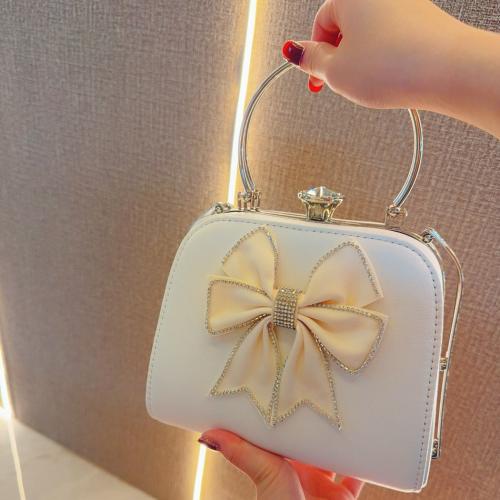 PU Leather & Polyester Easy Matching Clutch Bag with rhinestone bowknot pattern PC