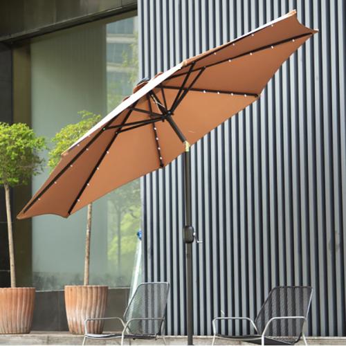Steel & Polyester Yarns Sunny Umbrella with LED lights & sun protection & waterproof Solid PC