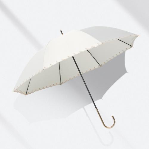 Staal & Glasvezel & Pongee Lange handvat paraplu meer kleuren naar keuze stuk