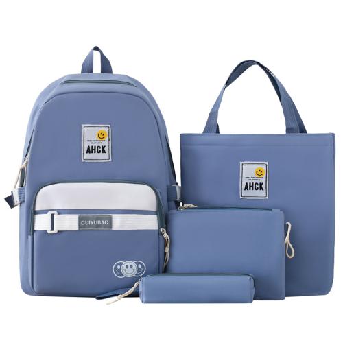 Canvas Concise Backpack large capacity & three piece Solid Set