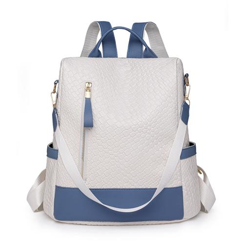 PU Leather easy cleaning Backpack large capacity Solid PC