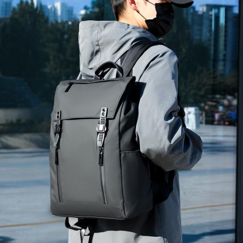 PU Leather Backpack large capacity & hardwearing & waterproof Polyester Solid PC