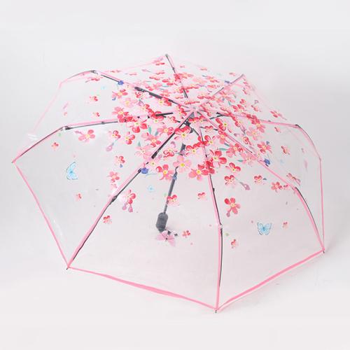 Steel & Polyolefin Elastomer & Iron Umbrella durable & portable & 3 folding & waterproof floral PC