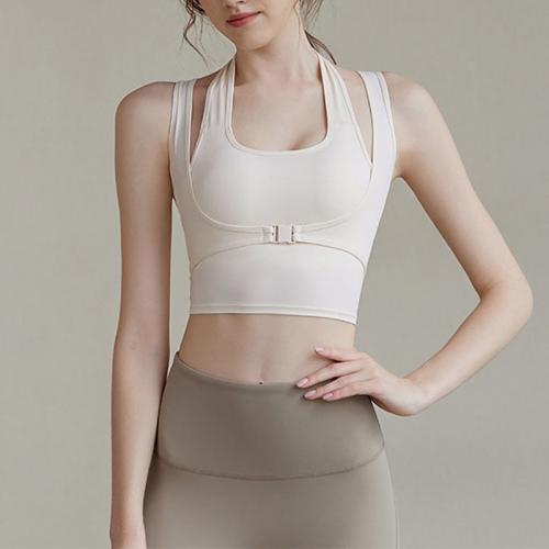 Polyamide & Spandex Quick Dry Athletic Tank Top midriff-baring & padded Solid PC