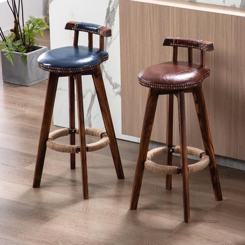 Solid Wood & PU Leather Casual House Chair PC