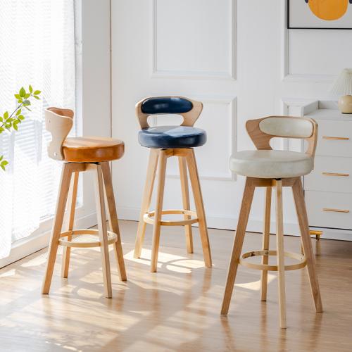 Tuch & Massive Wood & Rindsleder & PU Leder Casual House Stuhl, mehr Farben zur Auswahl,  Stück