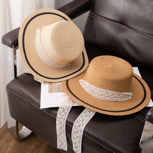 Straw & Gauze Easy Matching Sun Protection Straw Hat sun protection & breathable PC
