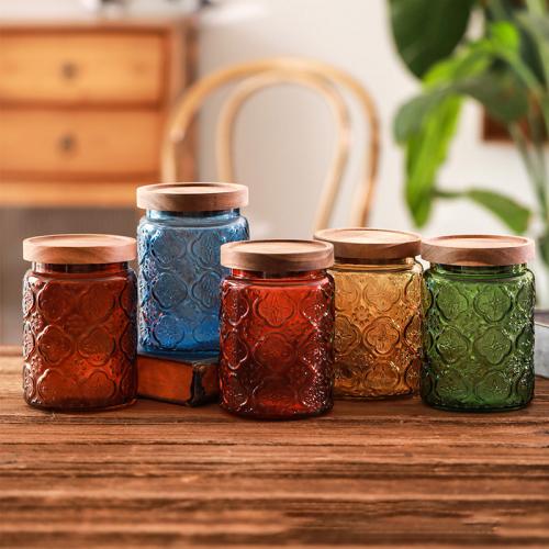 Glas Speicher-Jar, unterschiedliches Muster zur Auswahl, mehr Farben zur Auswahl, 2Pcs/Viel,  Viel
