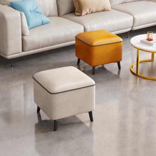 Emulsion & Solid Wood & PU Leather Multifunction Stool durable Solid PC