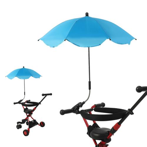 Steel & Silver Plasters Fabric & Pongee adjustable Stroller Umbrella sun protection & waterproof PC