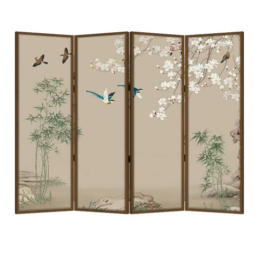Pine & canvas foldable & Multifunction Floor Screen durable Lot