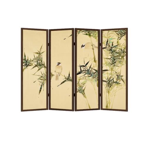 Pine & canvas foldable & Multifunction Floor Screen durable bamboo Lot