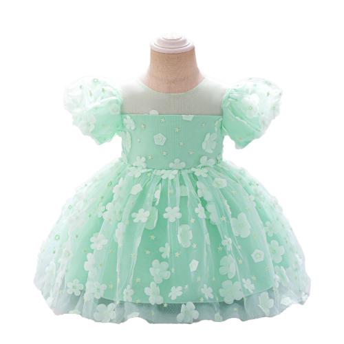 Polyester & Cotton Princess & Ball Gown Girl One-piece Dress, different size for choice, patchwork, floral,  PC