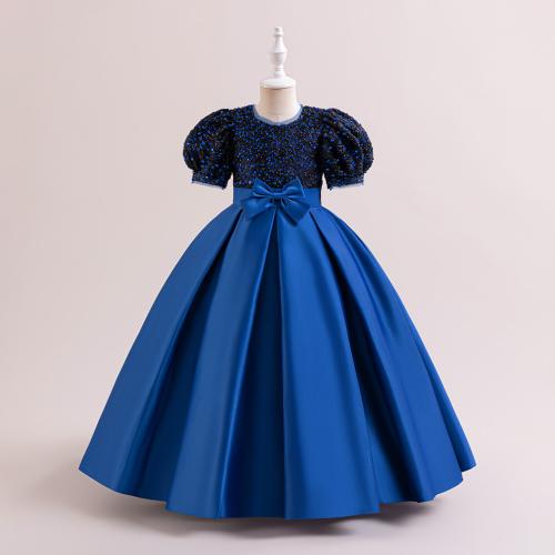 Polyester & Cotton Princess & Ball Gown Girl One-piece Dress patchwork PC