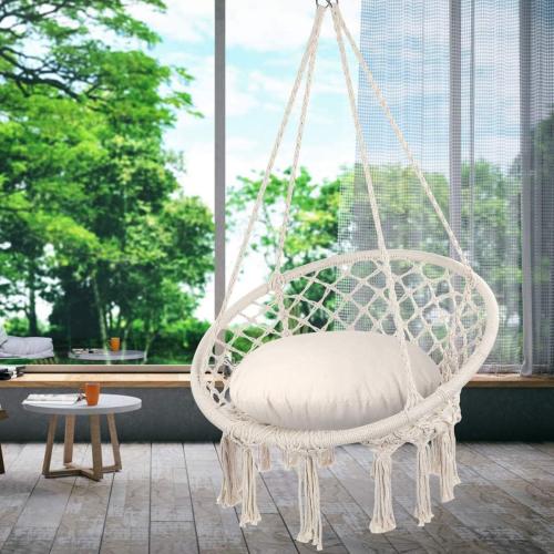 Cotton Cord Swing Hanging Seat hollow beige PC