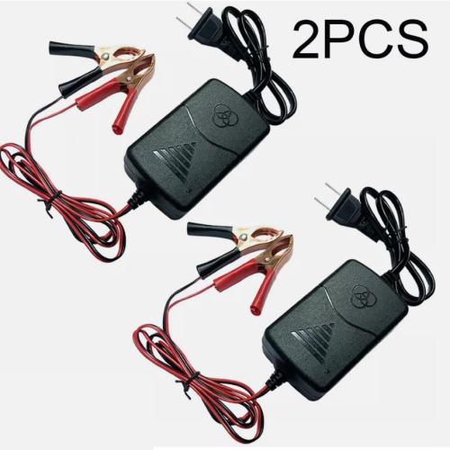 Plastic Storage Batteries Charger different power plug style for choose & two piece black Set