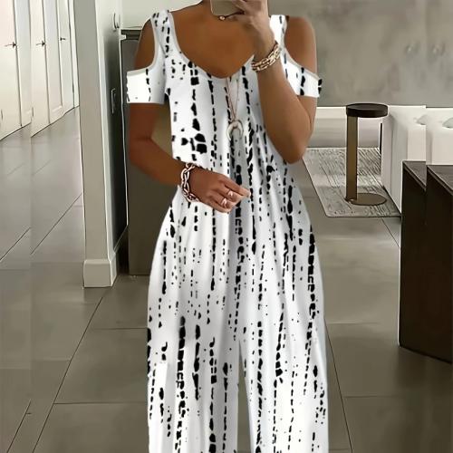 Polyester Long Jumpsuit slimming & loose printed PC