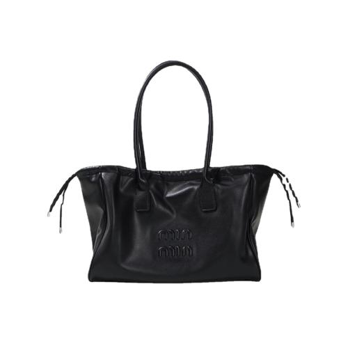 PU Leather Shoulder Bag large capacity & soft surface black PC
