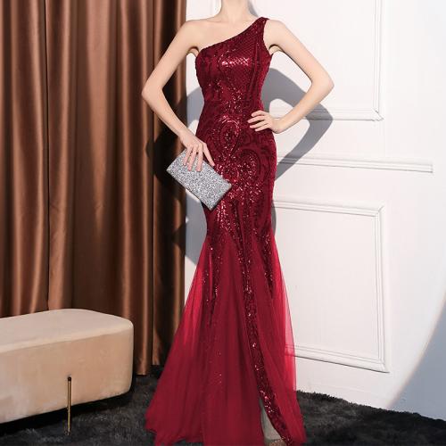 Spandex & Polyester Mermaid Long Evening Dress, different size for choice & One Shoulder, Solid, more colors for choice,  PC