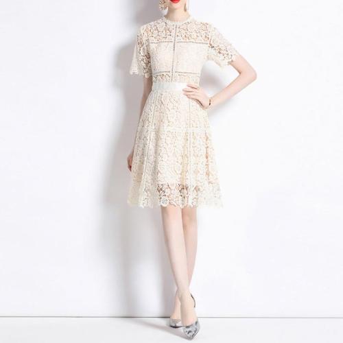 Lace & Polyester Waist-controlled One-piece Dress slimming PC