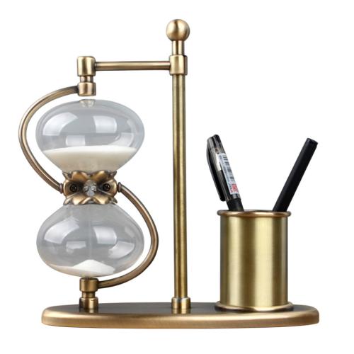 Brass & Glass Hourglass Timer for home decoration PC