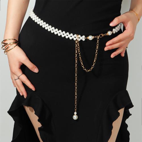 Plastic Pearl & Zinc Alloy Easy Matching Waist Chain Solid PC