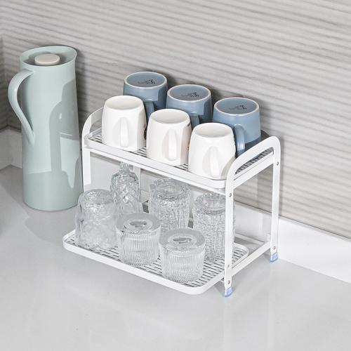 Carbon Steel & Polypropylene-PP Multifunction Cups Drain Rack durable  stoving varnish Solid white PC