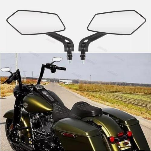 Glass & Plastic Motorcycle Rearview Mirror two piece black Set