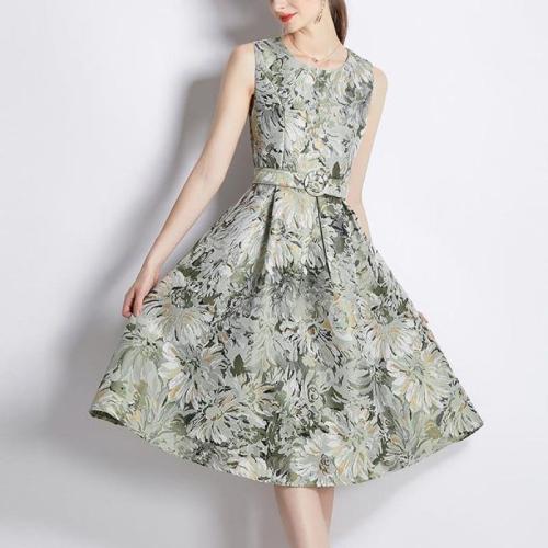 Polyester Einteiliges Kleid, Gedruckt,  Stück