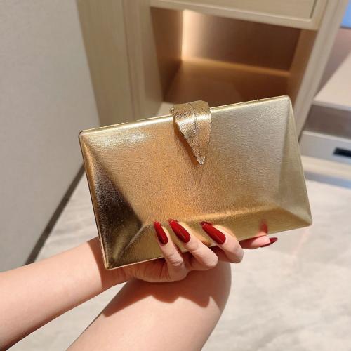 PU Leather & Polyester hard-surface & Easy Matching Clutch Bag leaf pattern PC