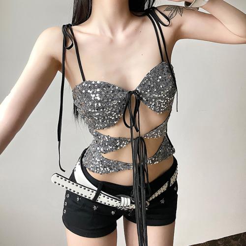 Polyester Slim Camisole & hollow silver PC