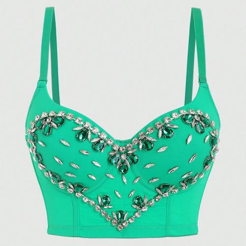 Polyester Slim Camisole midriff-baring green PC