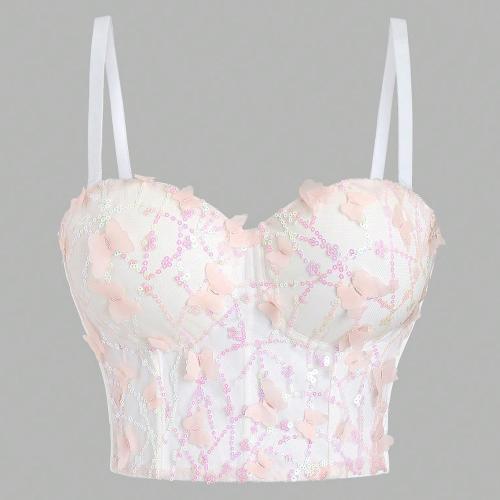 Polyester Slim Camisole midriff-baring pink PC