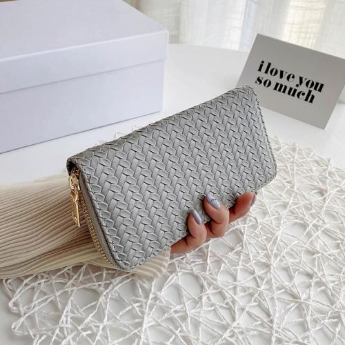PU Leather Weave Clutch Bag soft surface Solid PC