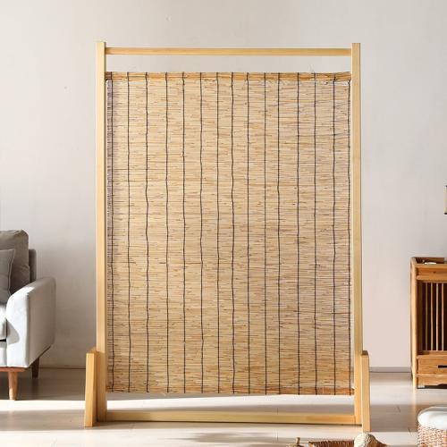 Reed & Solid Wood Multifunction Floor Screen durable Solid PC