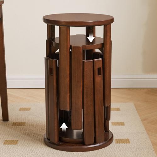 Solid Wood stackable Stool multiple pieces brown PC